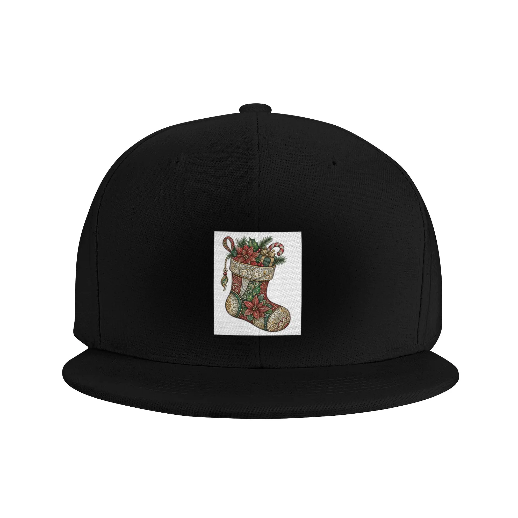 Fashion Christmas Stocking Flat Brim Sun Hat  Snapback Golf Hat Man