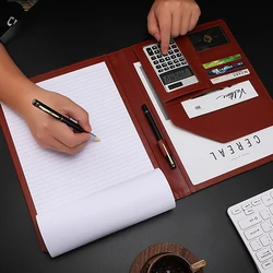 A4 Business Pad folio Datei Ordner Portfolio Dokumenten halter Veranstalter Zwischen ablage Pu Leder Aktentasche Karten halter Bürobedarf