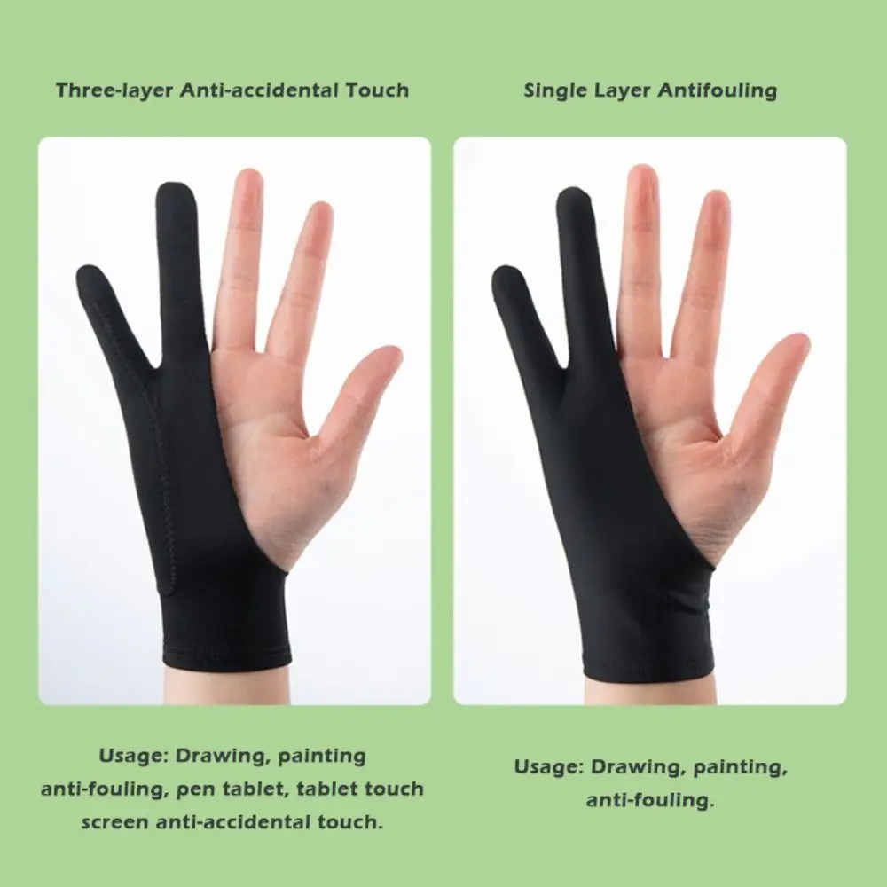 1pcs Simple 1/2 Fingers Painting Gloves Anti-touch Anti-fouling Sketch Gloves Sweat-proof Drawing Gloves Hand-drawn