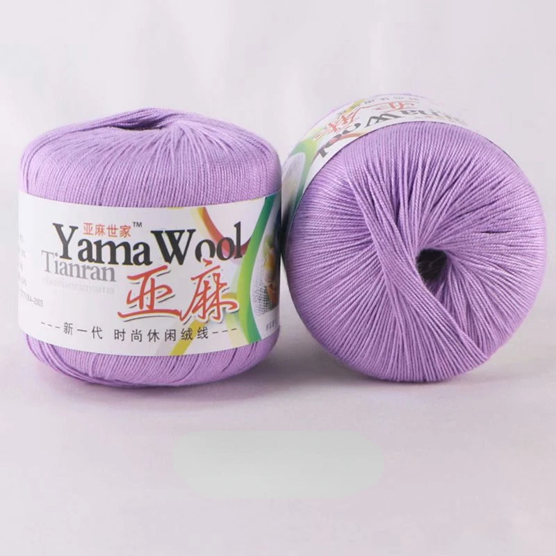 Flax Bud Silk Thread 3-strand Baby CROCHET Thread Hand Woven DIY Material Bag Segment Dyed Knitted Tablecloth Sweater Yarn