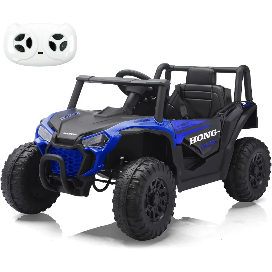Carro elétrico utv 12v com controle remoto, passeio em veículos com suspensão de mola, faróis led, passeio em 4 rodas, buzina musical para