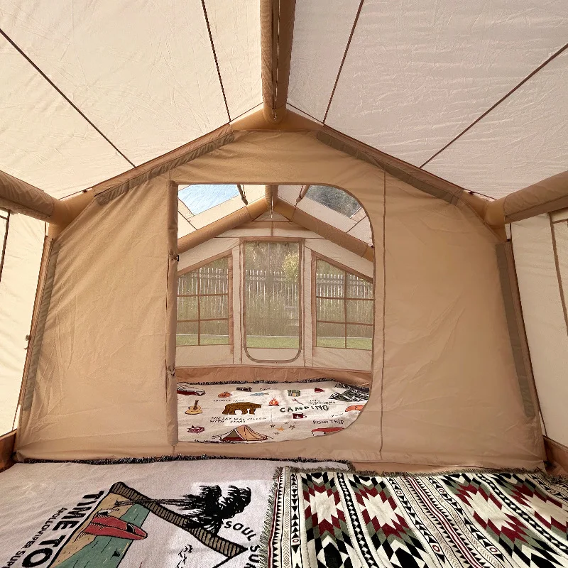 Luxury Waterproof PVC Air Tent For Outdoor Glamping Inflatable Camping Family Trip Tent Inflatable Tent For Camping