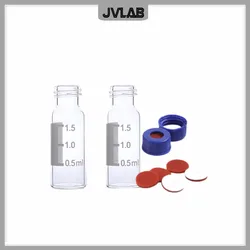 Chromatography Vial Wide-Mouthed Vial with Pre-cutt Septa and Cap 9mm Clear Sample Vials 1.5ml PTFE/Silicone Septa 100 PCS