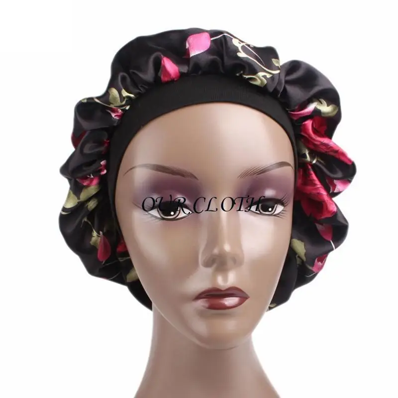 Sleep Hat Bonnet for Adults, Wide Hair Wrap Cap for Rest Bedtime Care Home Travel Routine Use Daily Soft Wear Y1AC