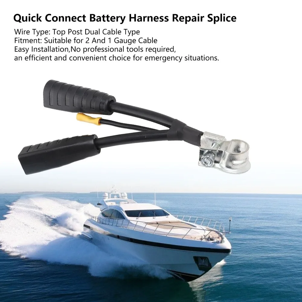 

Жгут проводов батареи быстрого подключения для быстрого подключения, жгут для ремонта батареи повышенной безопасности для кабеля калибра 2 и 1, калибра