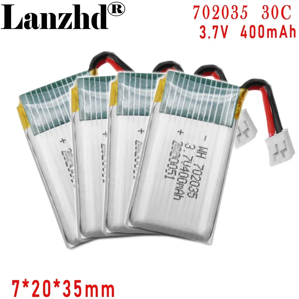 30C High rate Li polymer Lithium Battery 802035  702035 400mAh For Drone model airplane model UAV foam aircraft model 35*20*7mm