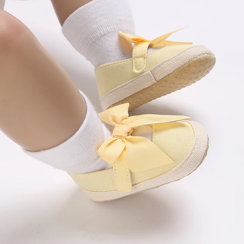 Spring and Autumn Girl Baby Soft Sole Bow Fashionable Single Shoes for 0-12 Months Baby\'s First Step Walking Shoes