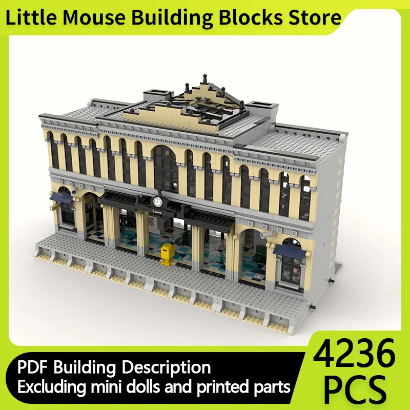 

City Street View Model MOC Building Bricks Central Train Station Modular Technology Gifts Holiday Assemble Children Toys Suit