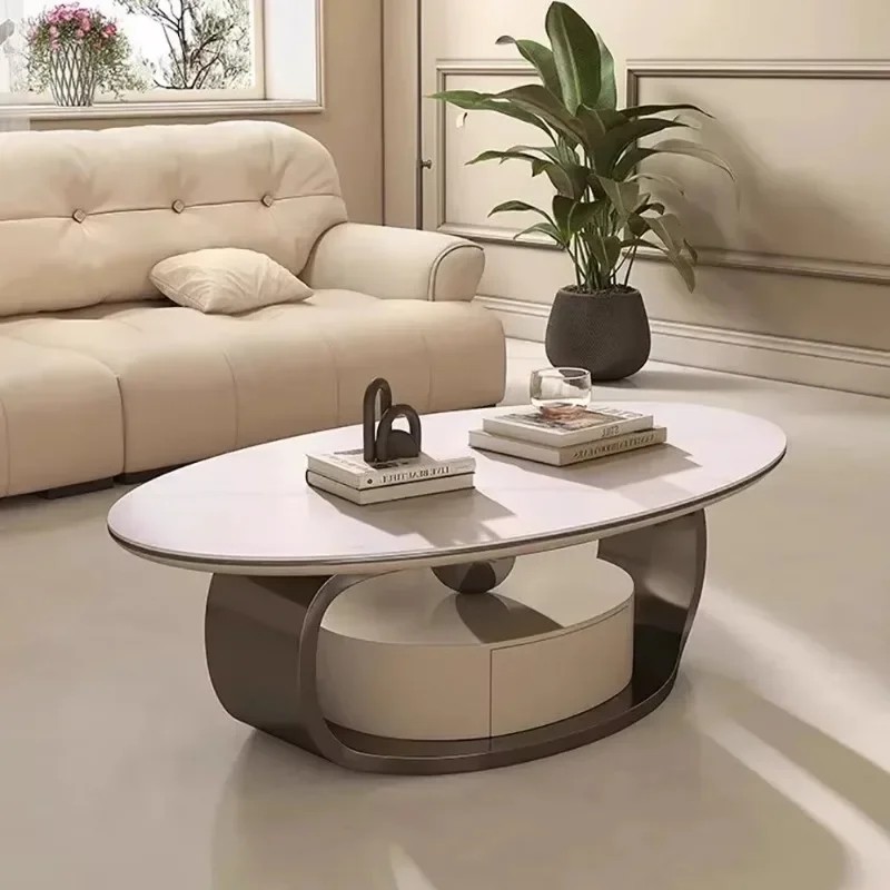 طاولة القهوة المستديرة ذات التصميم العصري والزينة الاسكندنافية لتخزين طاولة القهوة الحديثة الفاخرة أثاث الصالون الفاخر #5