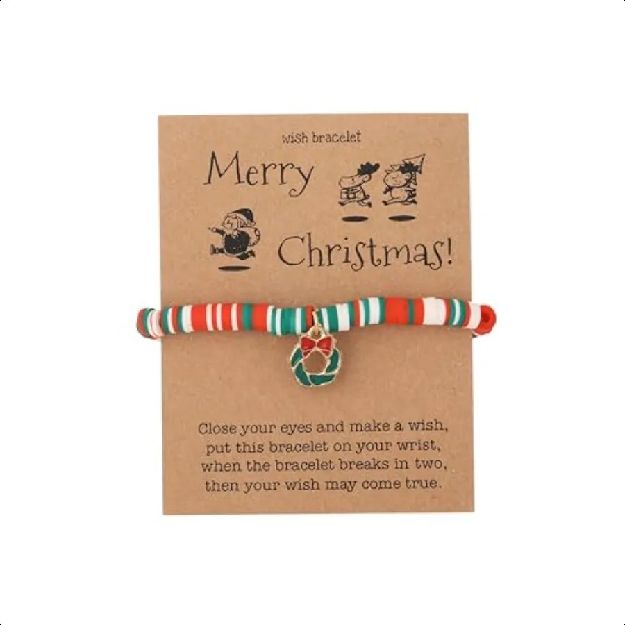 مجموعة أساور عيد الميلاد للنساء مكونة من 7 قطع من أساور هيشي سيرفر المطاطية مع هدية للعطلات