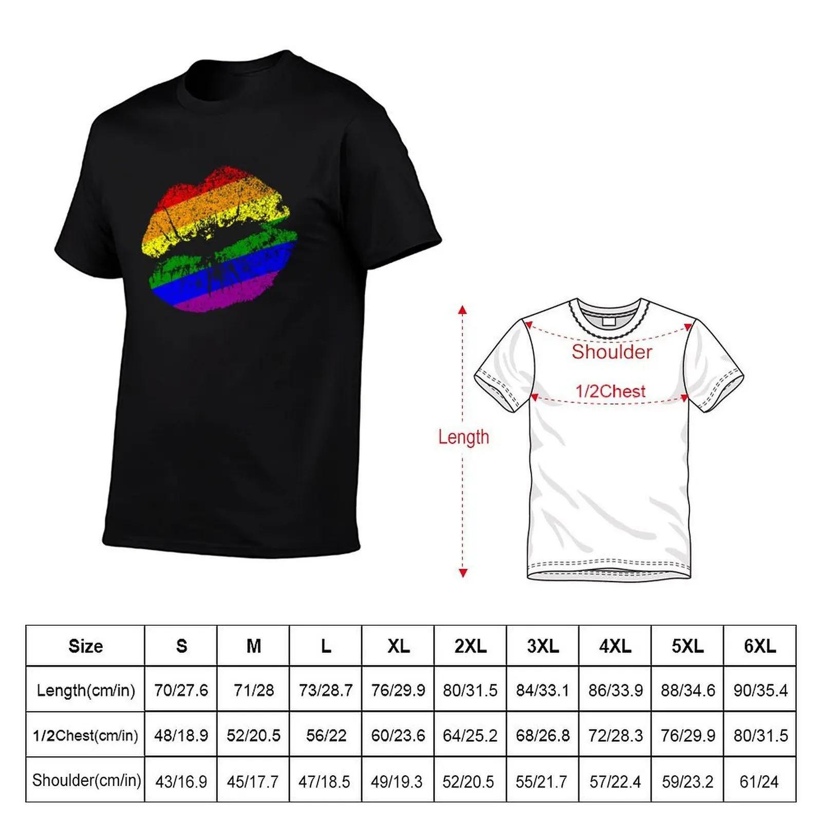 Lgbt Rainbow Kissing Lips Essential Sticker T-Shirt man t shirt luxury t shirts for man graphic tees T-Shirt