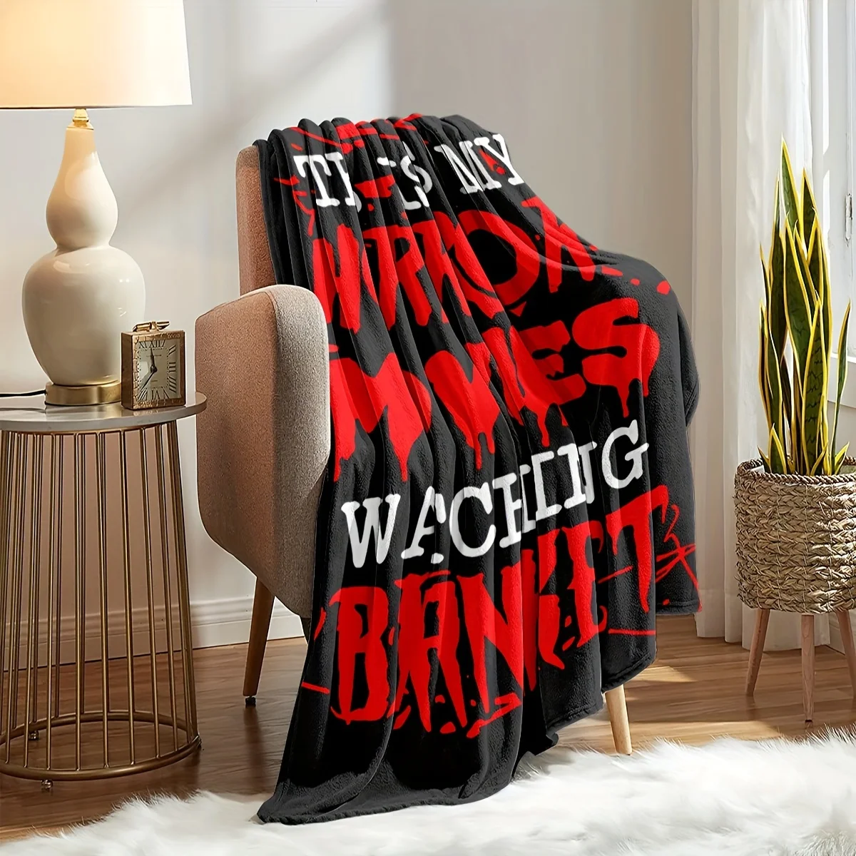 هالوين فيلم الرعب بطانية أسود أحمر مقلة العين طباعة لينة أفخم تصميم مخيف ديكور المنزل أريكة الأريكة فيلم ليلة مشاهدة هدية