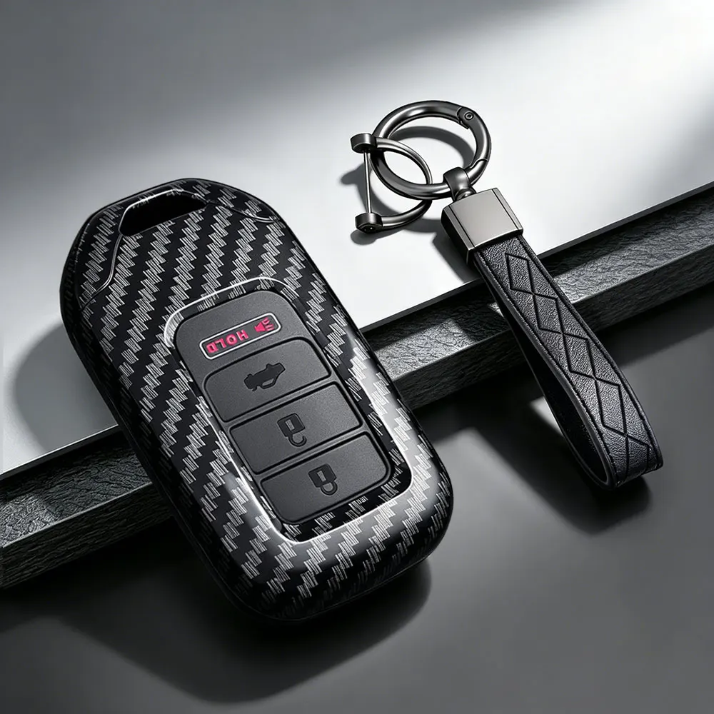 4-Tasten Autoschlüssel-Hülle im Carbon-Stil für Honda Accord EX EXL Civic CRV HRV Pilot Ridgeline 2016-2018 Pocketor – Detail 7