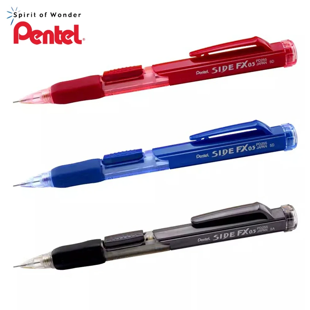 pentel lapis de borracha mecanica side press nucleo nao quebrado rotacao papelaria escola atividade japao pcs 05 mm pd255 01