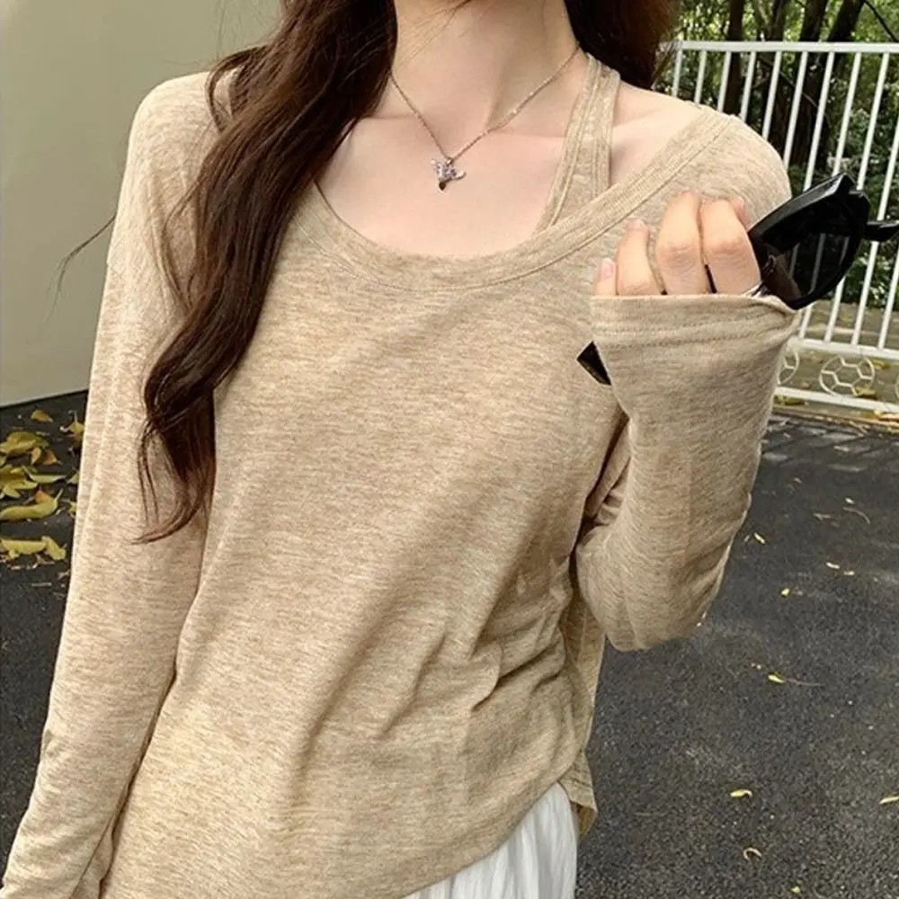 

Fashion Loose Fit Long Sleeve Tops Set Casual Sun Protective Sun Protection Cover Up Thin T-Shirt Spring Summer