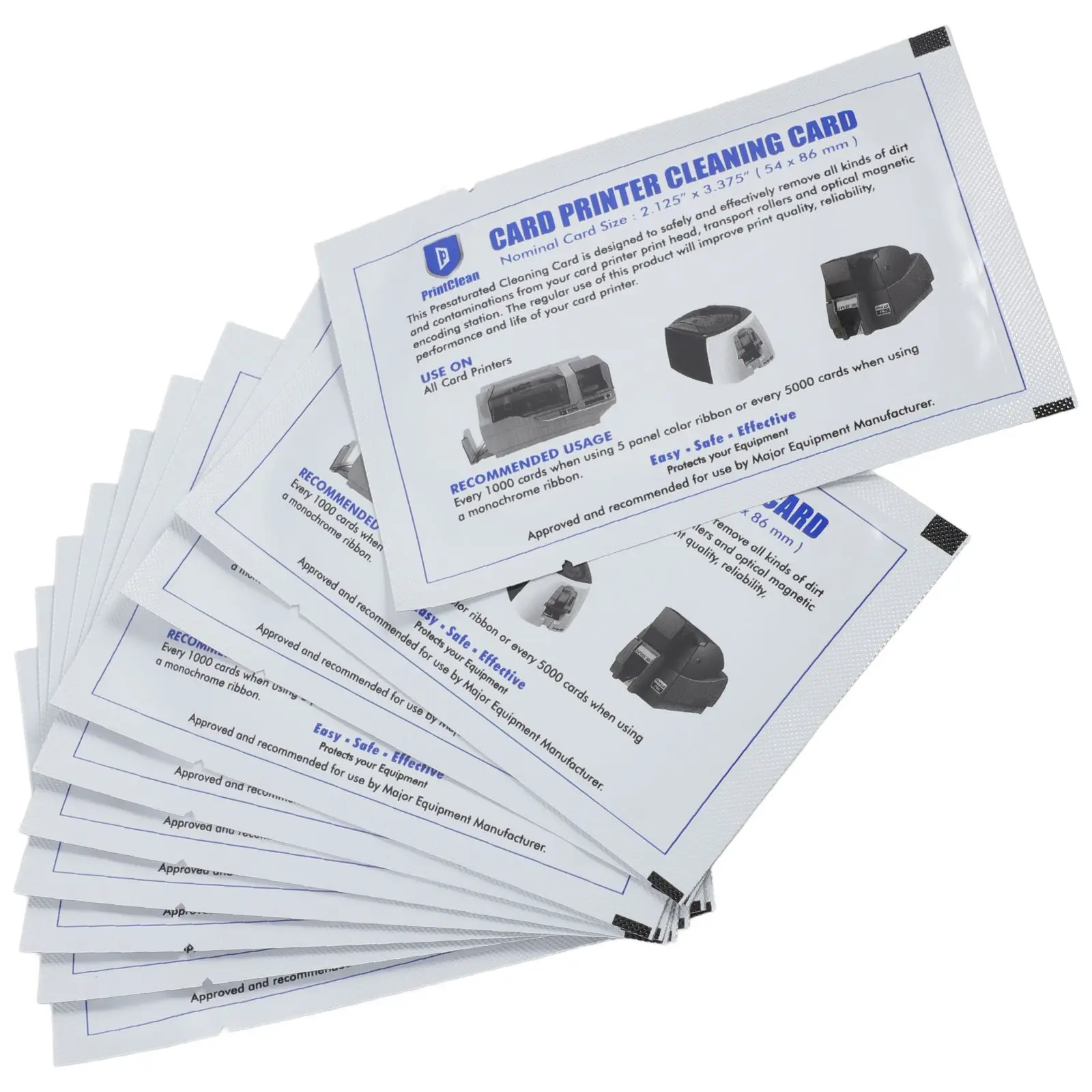 Nettoyeur de cartes de nettoyage, Terminal Pos universel, Machine de crédit réutilisable, nettoyeurs de voyage pour cartes d'imprimante blanches, 10 pièces