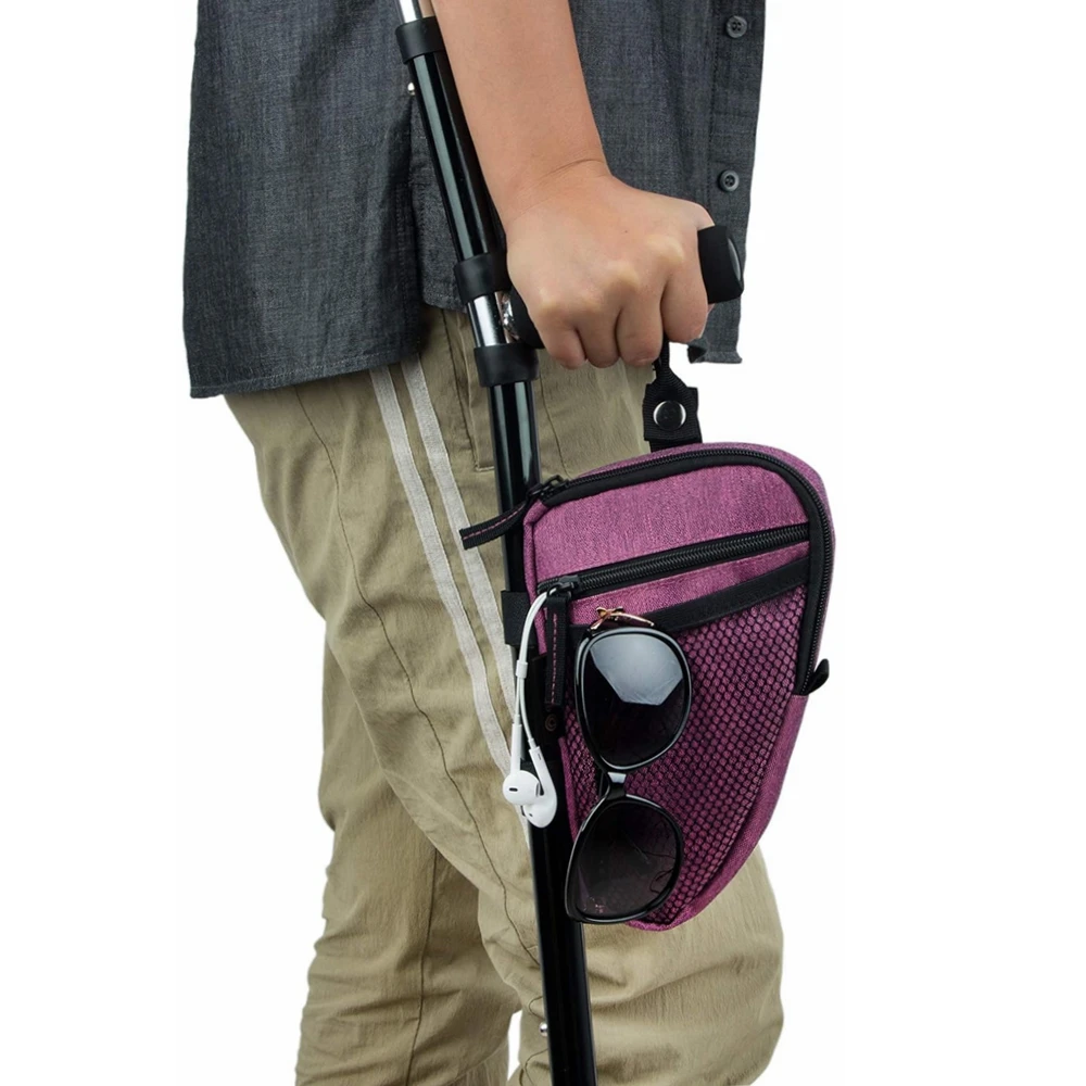 

Forearm Crutch Accessories Storage with Pouch Triangle Shape, Universal Crutch Accessories Bag to Organize Daily Essentials