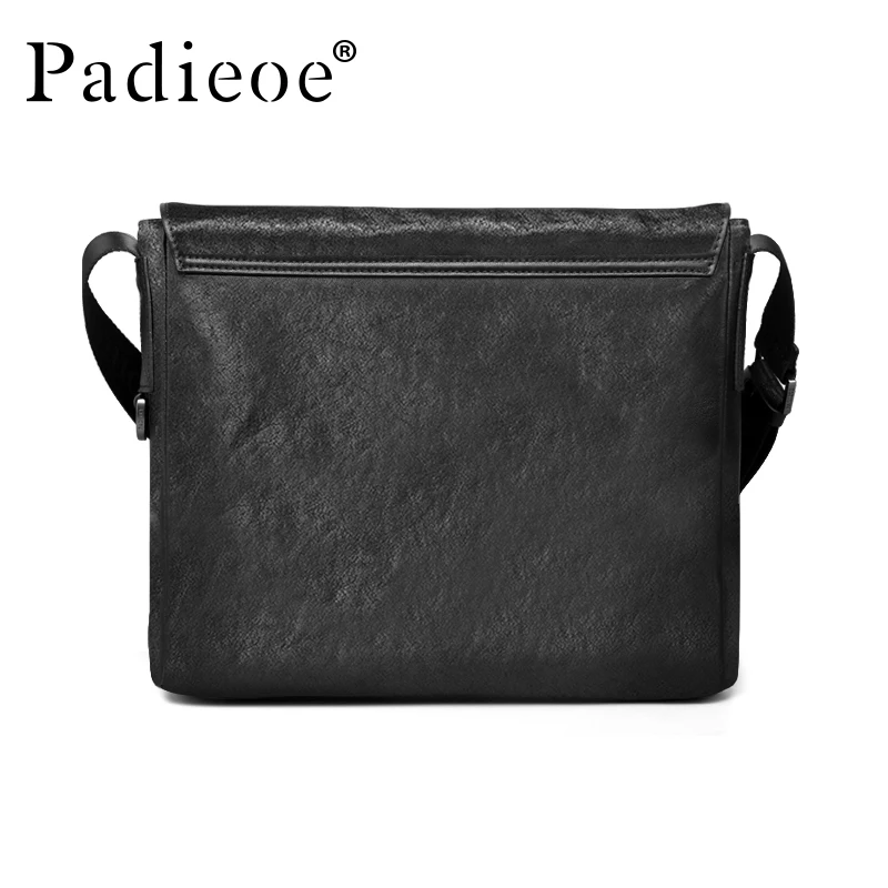 PADIEOE Men\'s Bag Leather Shoulder Bag Business Leisure Crossbody Bag Cowhide Large Capacity Men\'s Travel Backpack