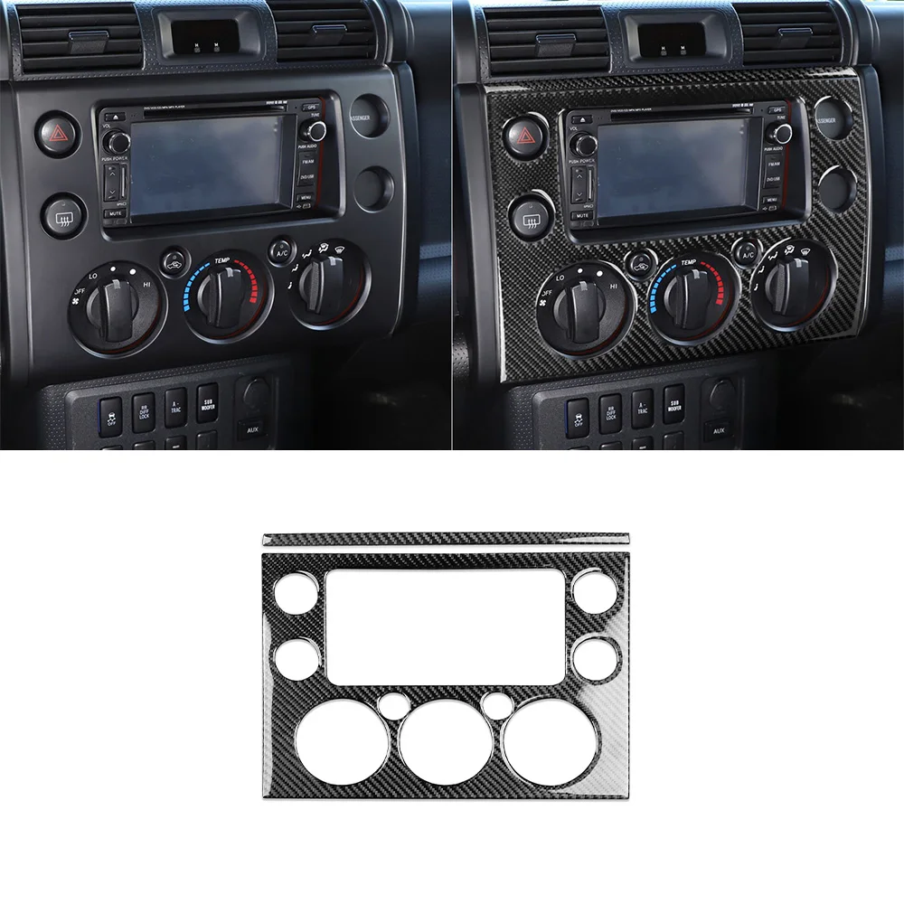 Air Conditioning Control Panel Decoration Cover Trim Sticker for FJ Cruiser 2007-2021 Carbon Fiber Car Interior Accessories