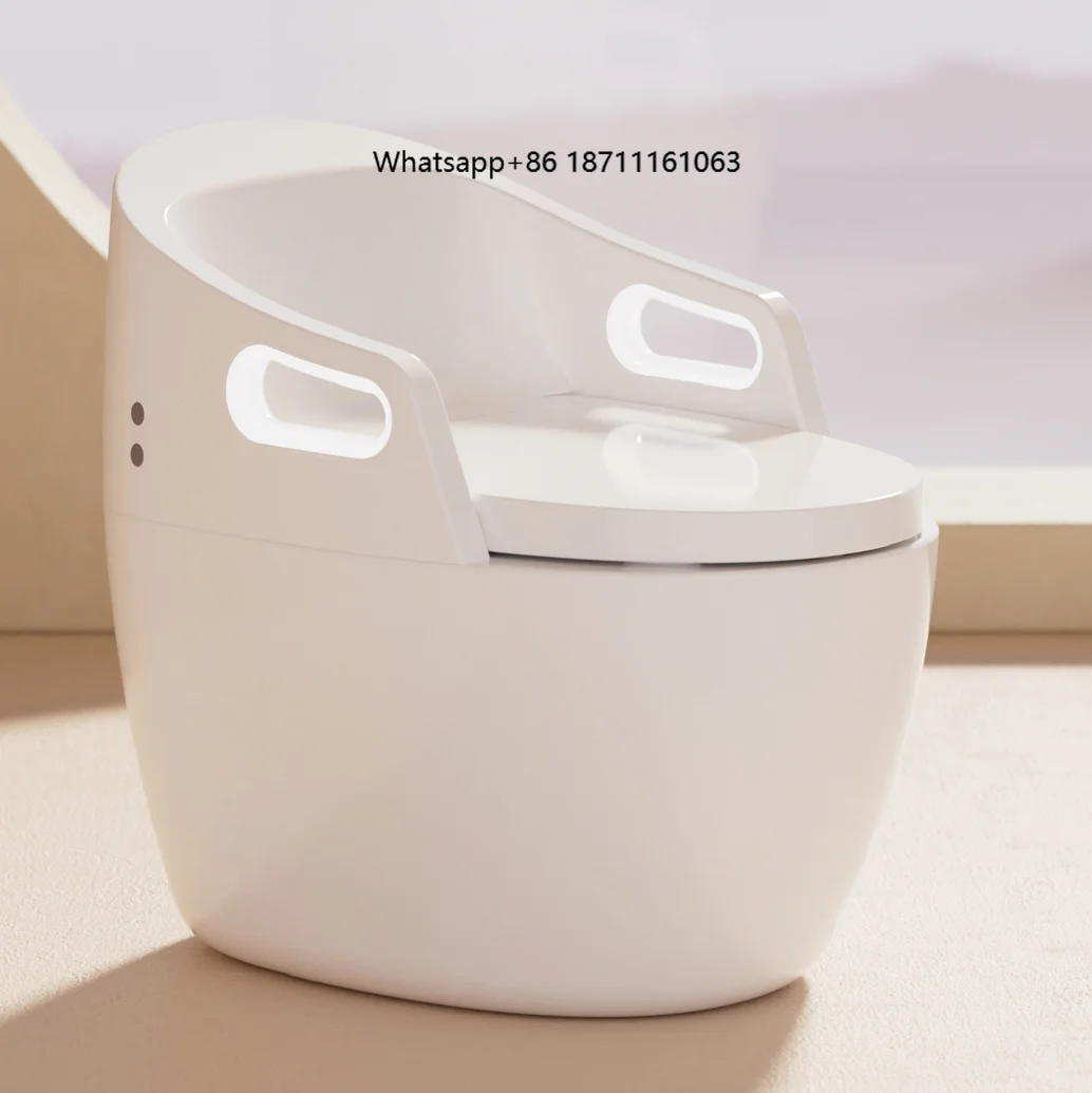 

New Design Armrest Semi-ring Back Design Floor Mounted Intelligent Water Closet Bathroom Ceramic Automatic Smart Toilet Commode