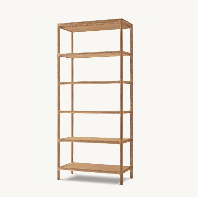 

Modern Living Room Furniture Solid Wood Bookcase American Style Oak Shelving