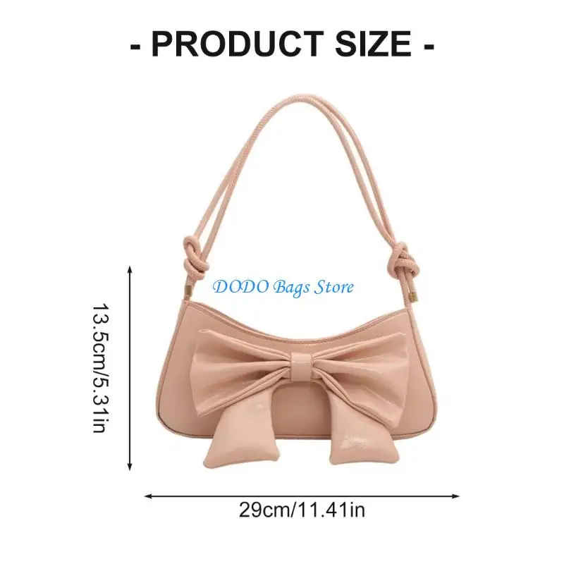 Shoulder Bag Bowknot Purses Soft Leather Crossbody Handbags with Adjustable Strap Small Hoboes Bag for Women Girls Gifts