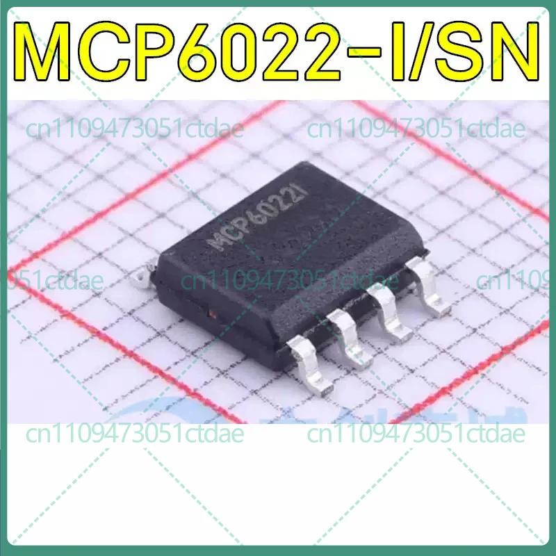 10-50pcs For MCP6022-I/SN MCP6022T-I/SN SOIC-8 10MHz 7V/µs Rail-to-Rail Dual Op-Amp IC