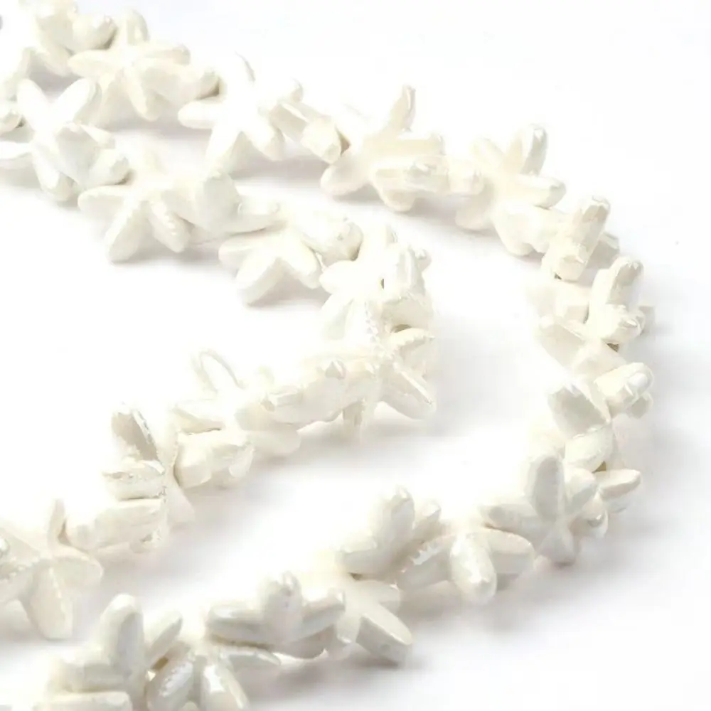10pcs Handmade Craft Starfish Bead Ceramic Fresh Color Ceramic Spacer Loose Beads Bracelet Making Kit Fashion
