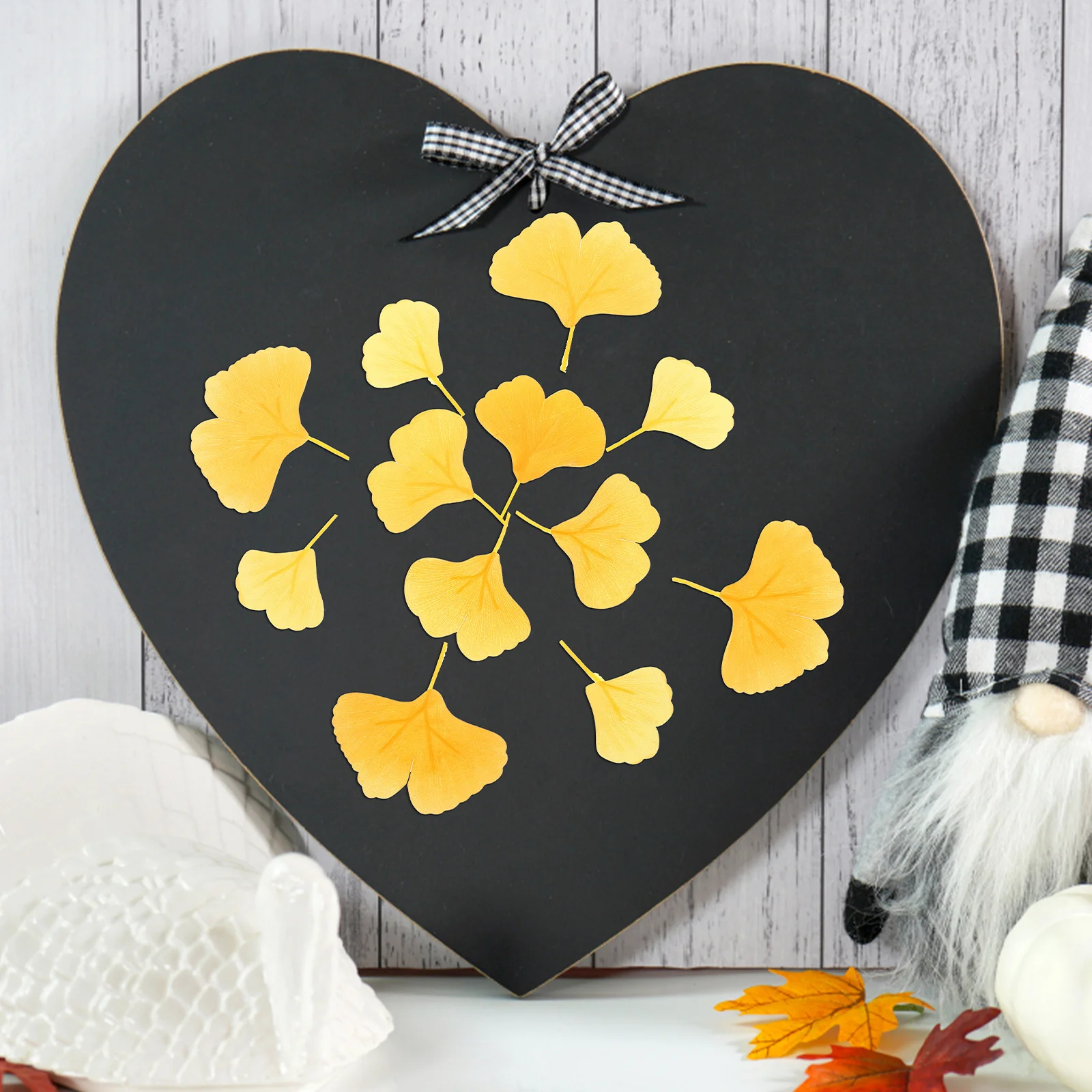 

100Pcs Artificial Ginkgo Leaves Faux Leaf Thanksgiving Party Decor DIY Crafts Artificial Ginkgo Leaves Party Supplies