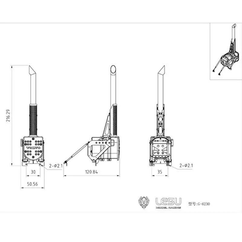 金属 LESU 排気タンク煙突 1/14 DIY タミヤ RC ボルボ FH16 FH12 トラクタートラックモデルアップグレード部品