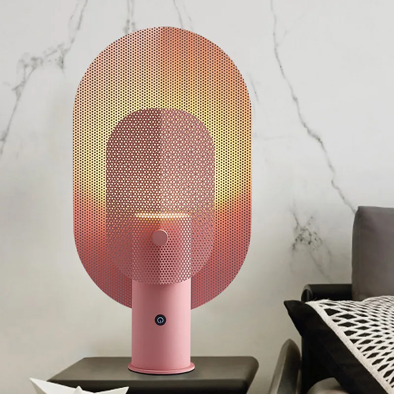 Imagem -06 - Postmodern Minimalista Grade Table Lamp Designer Nórdico Iron Mesh Bedside Studio Bedroom Desk Home Decoration Iluminação Led