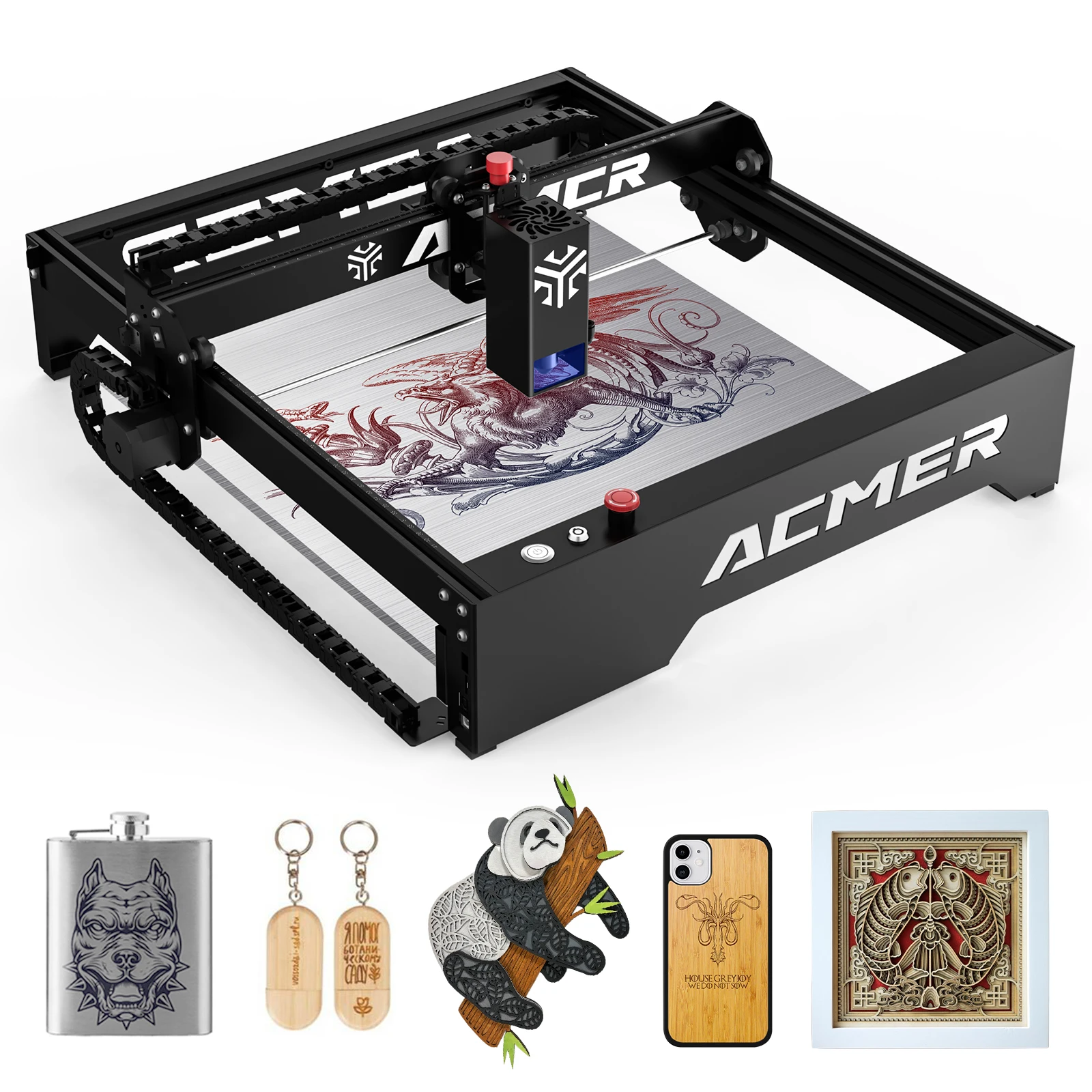 Acmer P1 Laser Engraver, 20W Output Laser Cutter and Engraver Machine for Wood, Metal, Acrylic, Leather