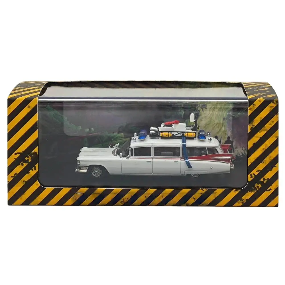 YS 1:64 Ghostbusters Ecto-1 Druckgussmodell Minicar White Limited Sammlerstück