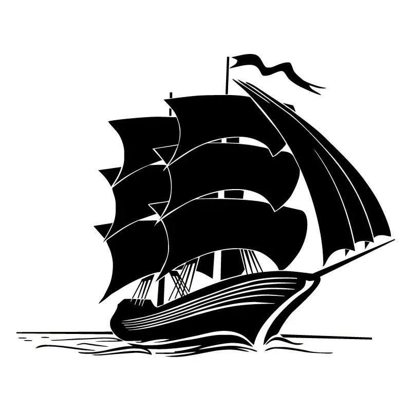 

Vintage Sea Transport Boat Car Sticker Vinyl Fun Motorcycle Decal Black/Silver/White