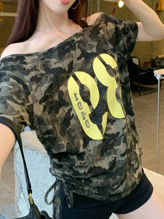 Retro Camouflage Print Short Sleeve T-Shirt - Image 3