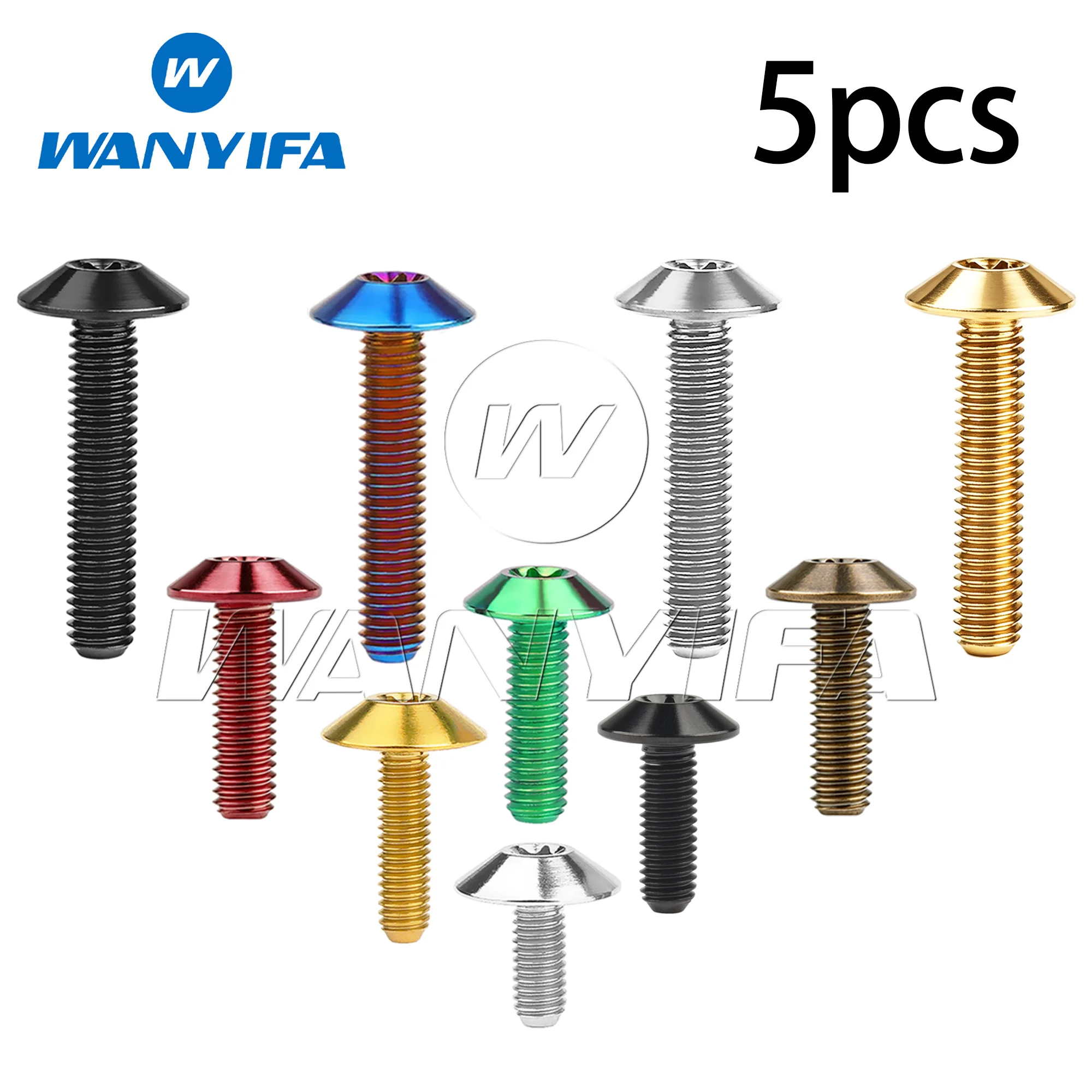 Wanyifa Titanium Bolt M6x12 15 16 20 25 30 35mm Torx T30 Head ScrewS for Bike Motorcycle Bolt 5pcs