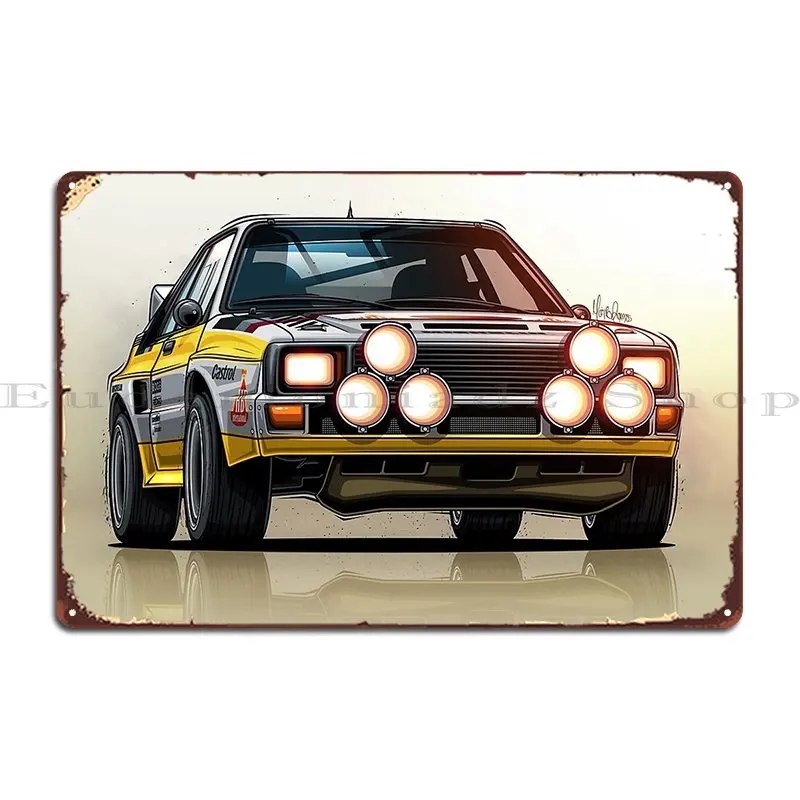 Sport Quattro S1 E1 Rally Group B Art Metal Plaque Poster Iron Club Kitchen Party Living Room Tin Sign Poster