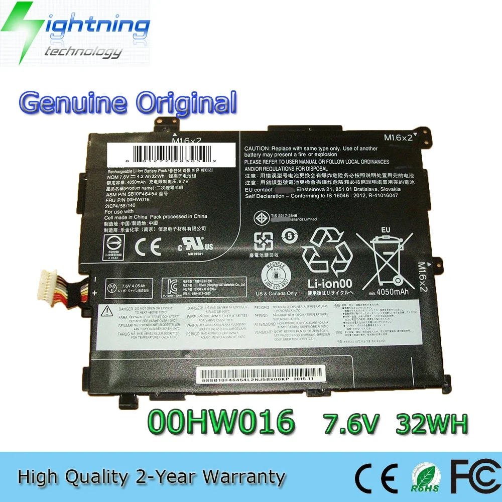 Brand New Genuine Original 00HW016 7.6V 32Wh Laptop Battery for Lenovo Thinkpad 10 20E3 20E4 SB10F4645 00HW018 etc.