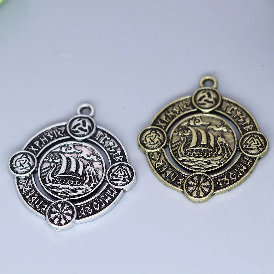 2Pcs/lot bew Norse Sleipnir Elder Futhark Runes Charm Pendant For DIY Necklace Earrings DIY Jewelry Making