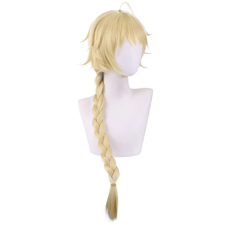 Genshin Impact game Traveler Aether Sora Bright Gold Anime Cosplay Heat Resistant Synthetic Wig Halloween free wig