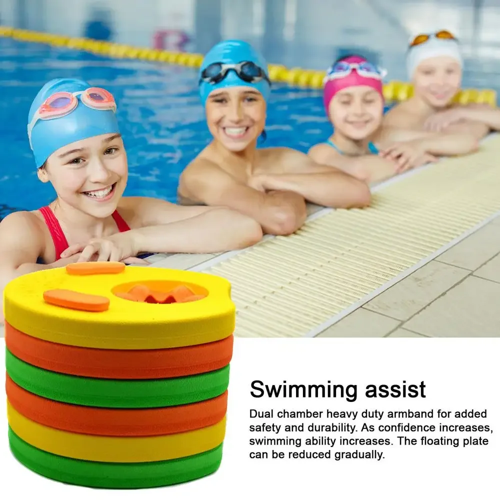 Discos flotantes para brazo de natación, manguitos flotantes de espuma EVA para bebés y adultos, Ayuda de Entrenamiento de natación segura, anillos para círculos de piscina, 6 piezas