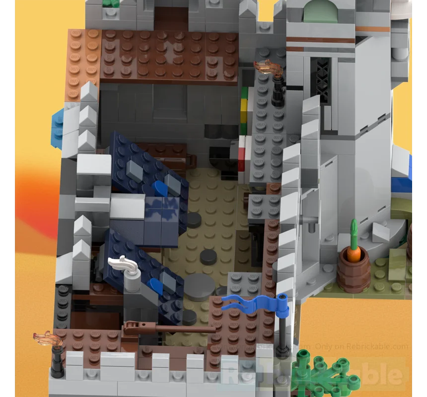 MOC Baustein Mittelalterliche Architektur Zauberer Turm Modell Ziegel Partikel Kreative Bildung Bildung Weihnachtsgeschenk 1056PCS