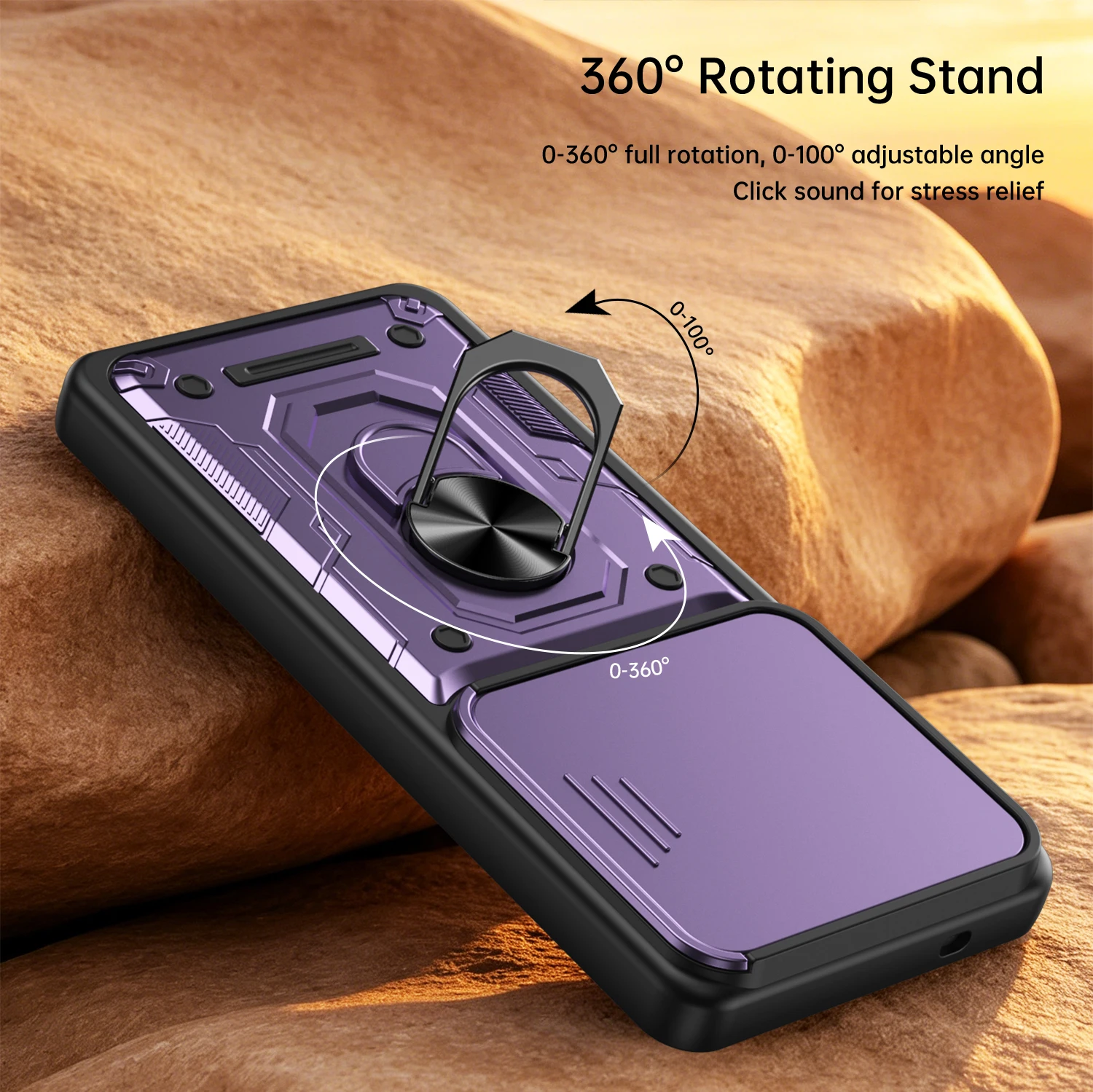 Stoßfeste magnetische Schutzhülle mit Kameraständer und Schiebe-Kameraschutz für Samsung Galaxy A17 A26 A36 A56 A37 A57 A27 S26 Plus Ultra – Detail 2