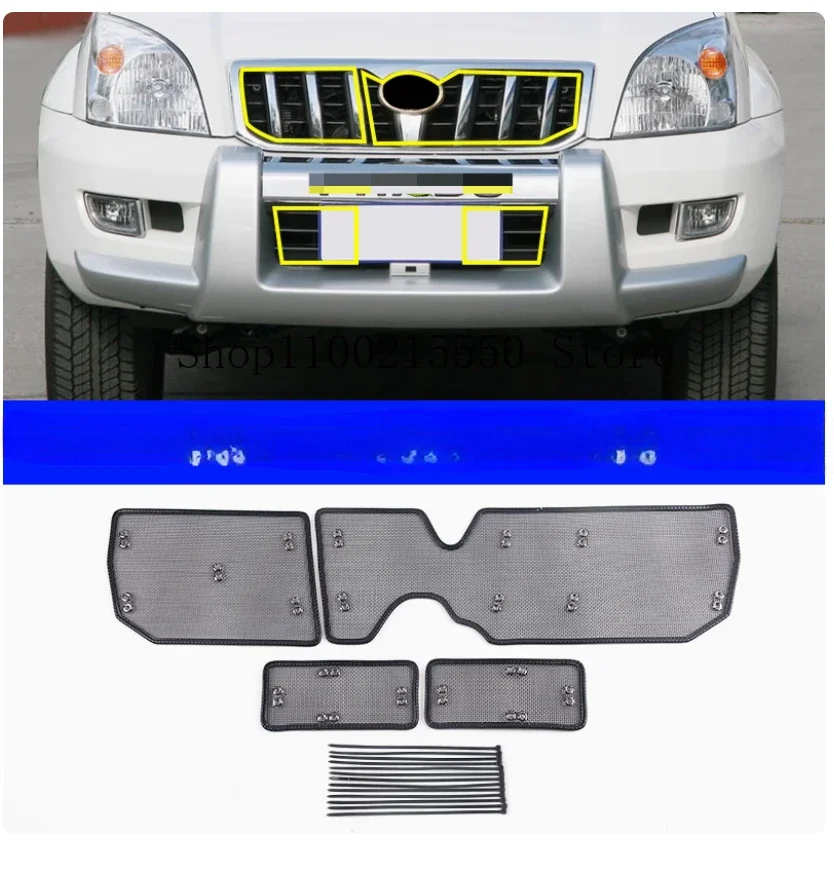 For Toyota Land Cruiser Prado 120 J12 2003 2004 2005 2006 2007 2008 2009 Car Insect Screening Mesh Front Grille Insert Net