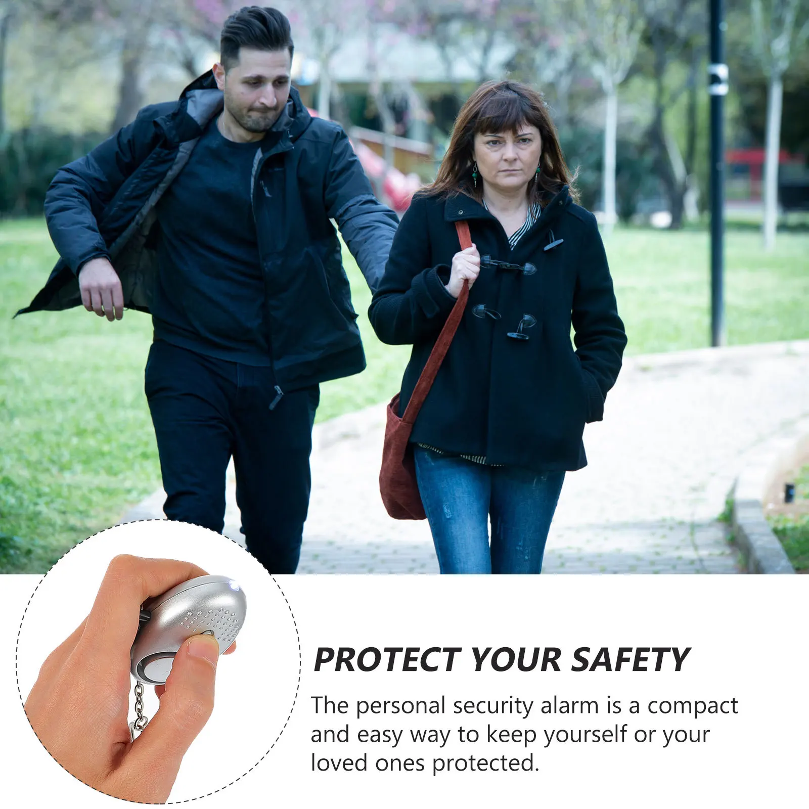 

10Pcs Personal Alarm Keychain Emergency Security Siren 130Db Noise with LED Light for Safety Outdoor Device