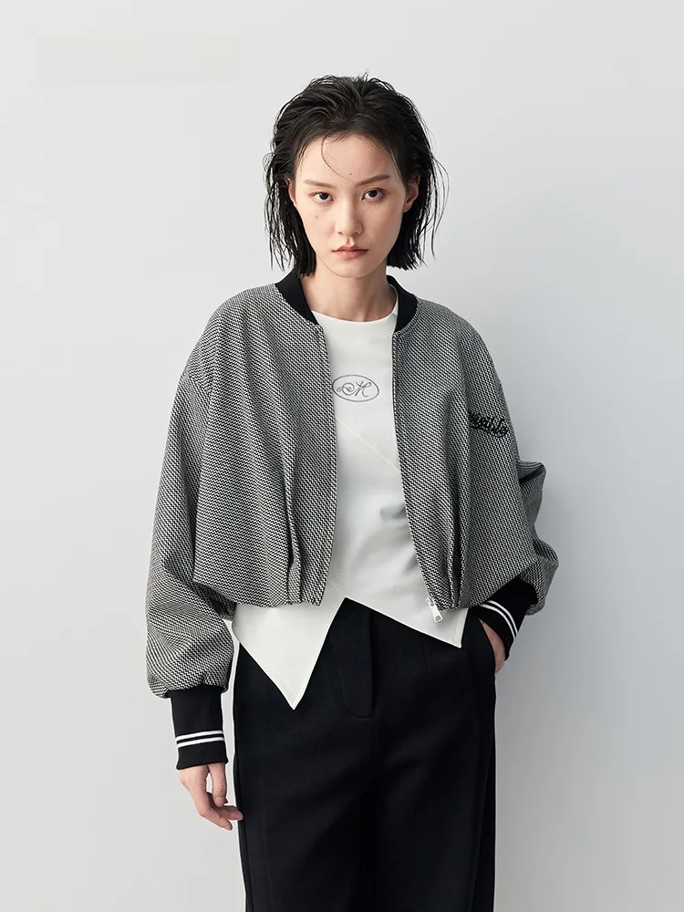 

XMOOM Осенняя новинка: Женский жилет в клетку черно-белого цвета, оригинальный дизайн, свободный крой, круглый вырез, верхняя одежда