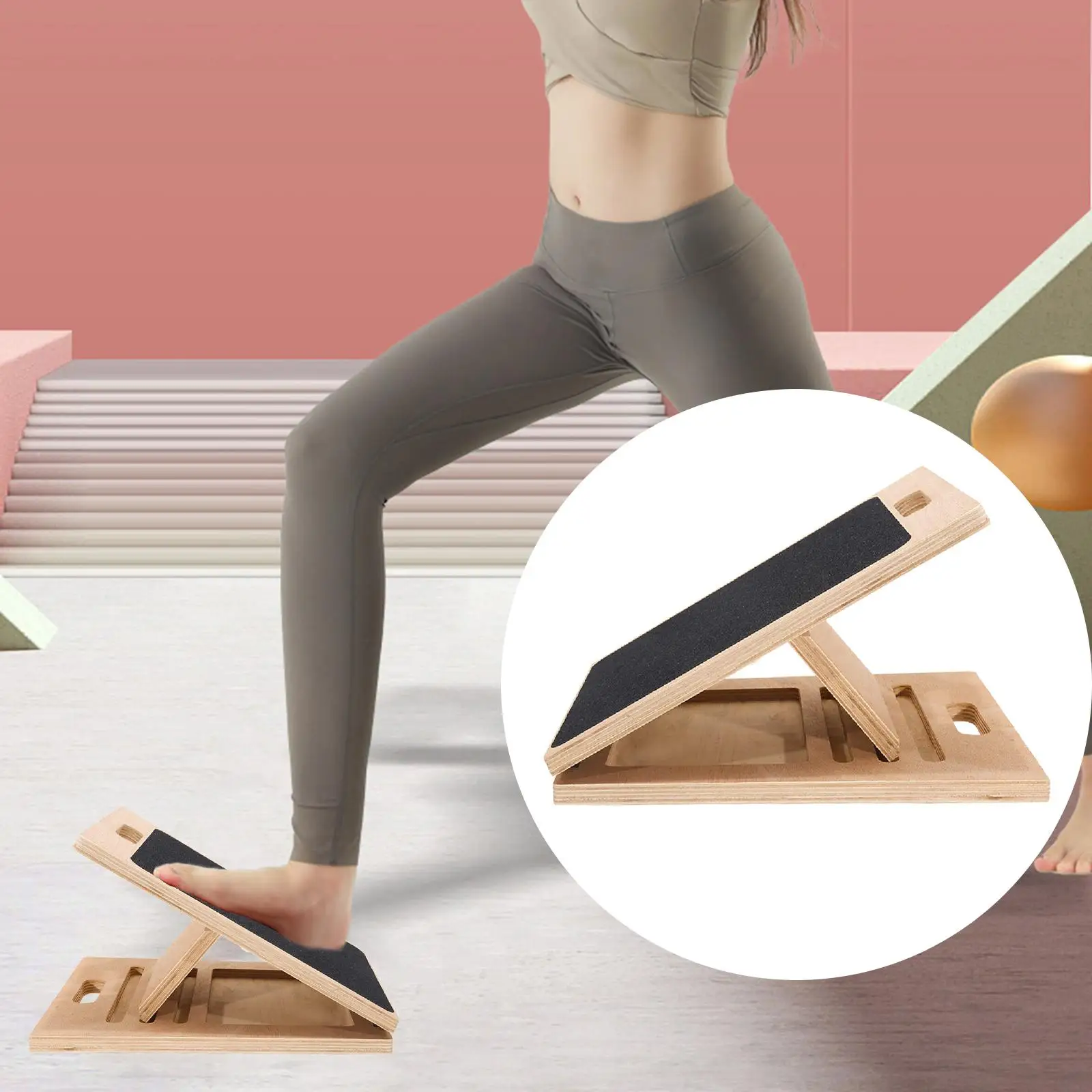 

Наклонная доска, носилки для икр, растягивающая доска для икр, регулируемая балансировка, тренировочная наклонная доска для теленка, клин для приседаний для йоги, тренажерного зала