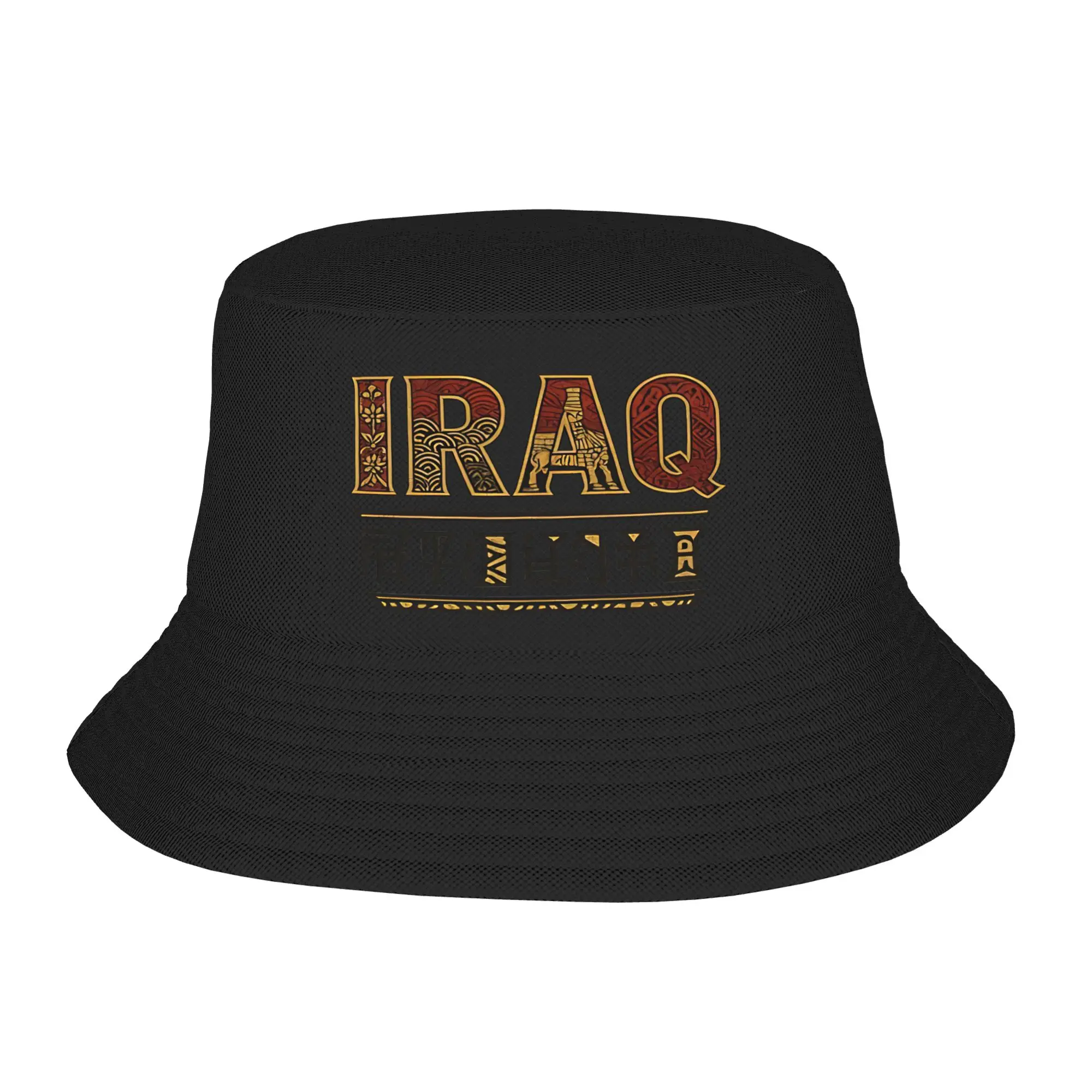 Unisex Assyrian Iraq Bucket Hat Ancient Civilization Typography Foldable Fisherman Hats Spring Beach Travel Caps Sunscreen Hat