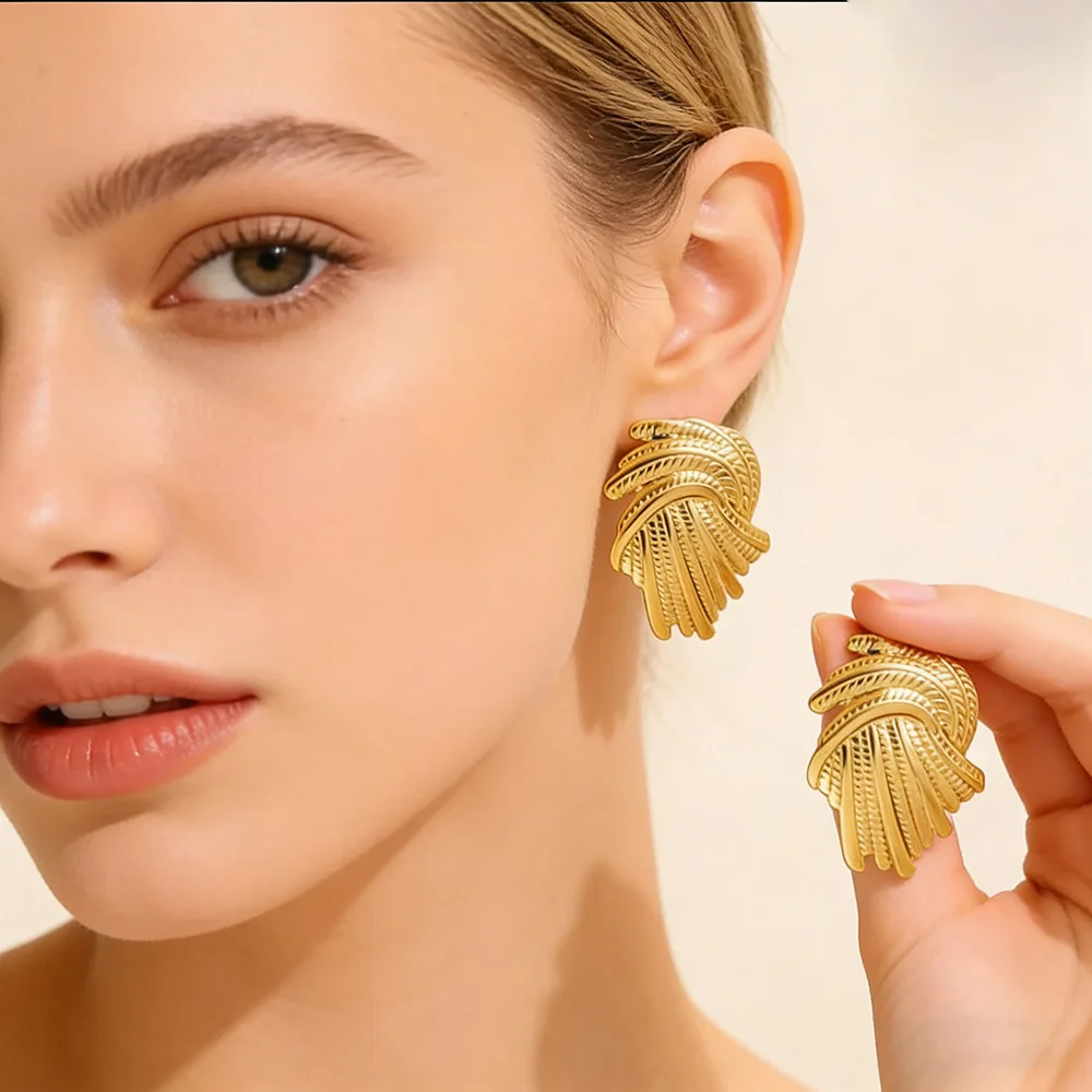Punk Irregular Metal Twist Big Geometric Earrings Unique Gold Color Drop Earrings Women New Fashion Jewelry Brincos 2023