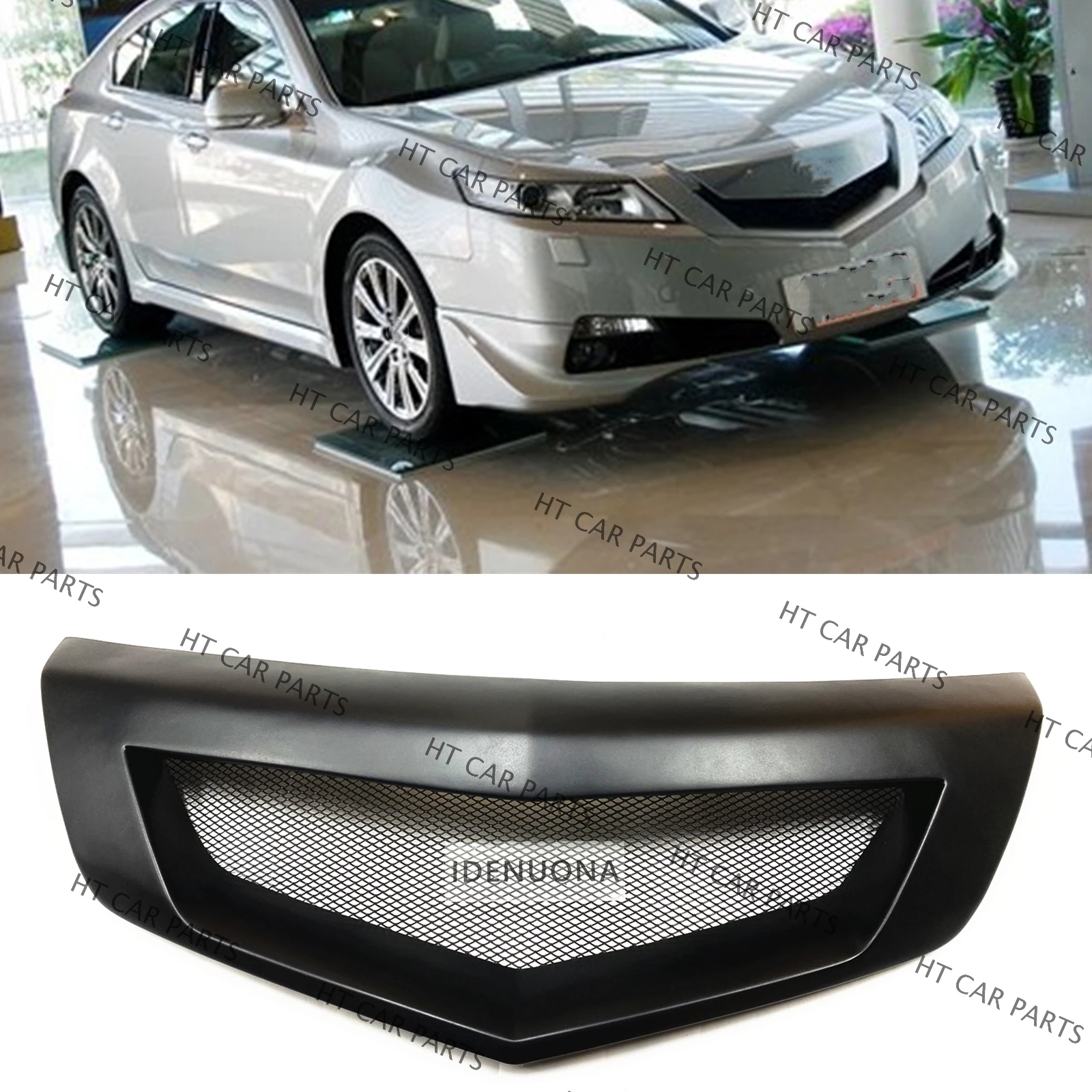 Rejilla de parachoques delantero para Acura TL 2009-2011 Sedan 2009 2010 2011, color negro mate, 1 pieza